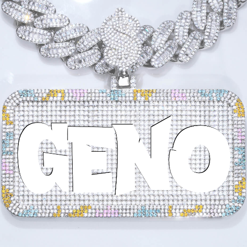 CUSTOM LETTER NECKLACE 3D COLORFUL SQUARE