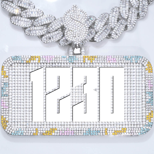 CUSTOM LETTER NECKLACE 3D COLORFUL SQUARE