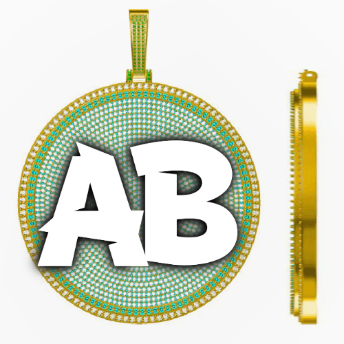 CUSTOM LETTER NECKLACE 3D BIG DISC