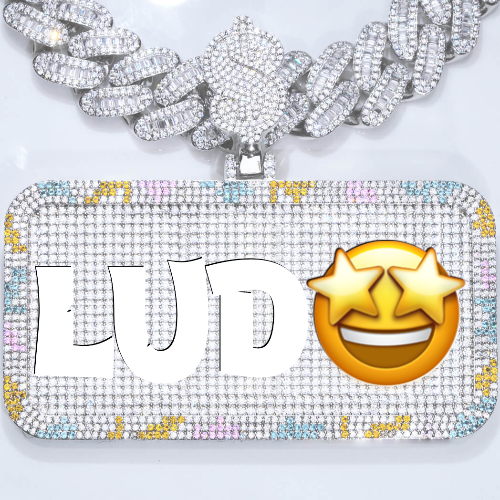 CUSTOM LETTER NECKLACE 3D COLORFUL SQUARE