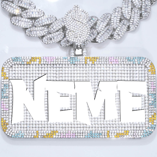 CUSTOM LETTER NECKLACE 3D COLORFUL SQUARE