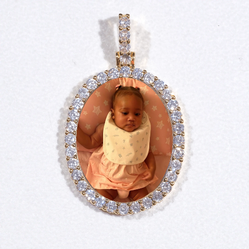 3D Oval Custom Picture Pendant