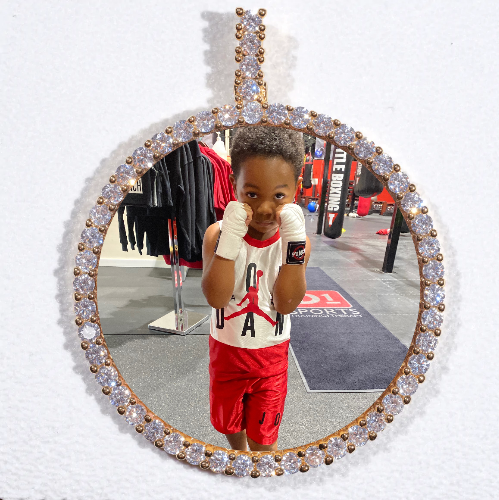 LARGE 3D CIRCLE CUSTOM PICTURE PENDANT