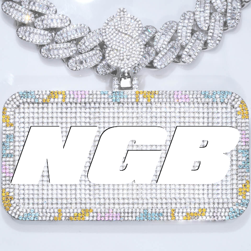 CUSTOM LETTER NECKLACE 3D COLORFUL SQUARE