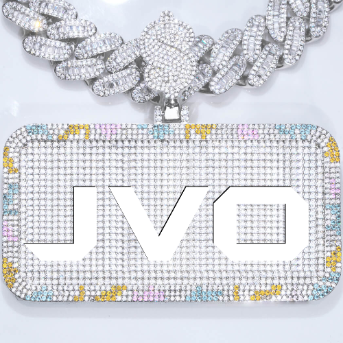 CUSTOM LETTER NECKLACE 3D COLORFUL SQUARE