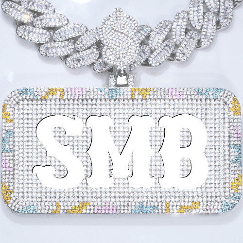 CUSTOM LETTER NECKLACE 3D COLORFUL SQUARE