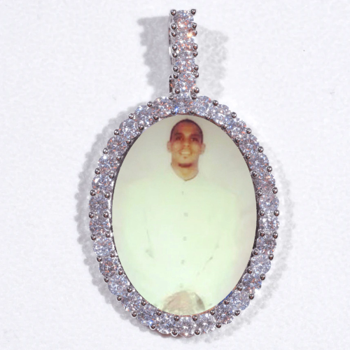 Large 3D Oval Custom Picture Pendant