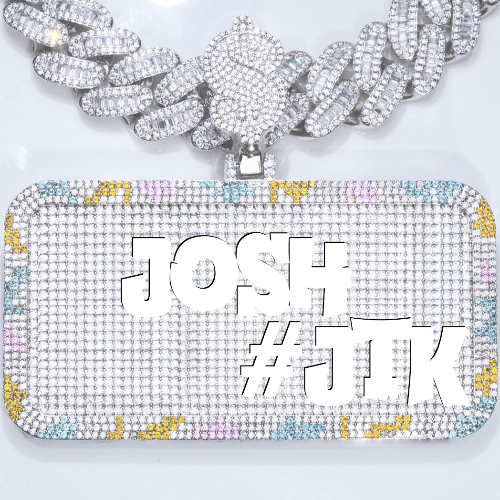 CUSTOM LETTER NECKLACE 3D COLORFUL SQUARE