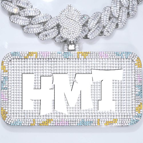 CUSTOM LETTER NECKLACE 3D COLORFUL SQUARE