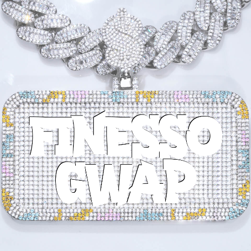 CUSTOM LETTER NECKLACE 3D COLORFUL SQUARE