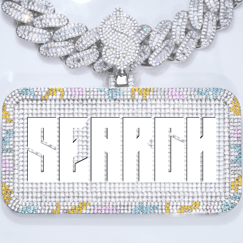 CUSTOM LETTER NECKLACE 3D COLORFUL SQUARE