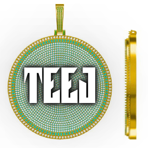 CUSTOM LETTER NECKLACE 3D BIG DISC