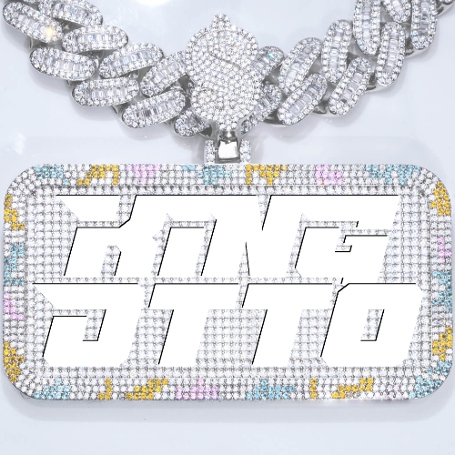 CUSTOM LETTER NECKLACE 3D COLORFUL SQUARE