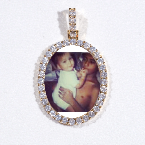 3D Oval Custom Picture Pendant