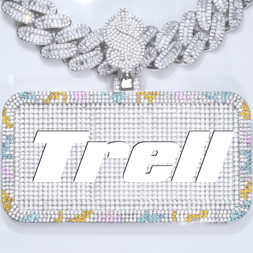 CUSTOM LETTER NECKLACE 3D COLORFUL SQUARE