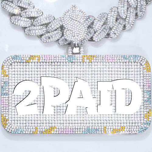 CUSTOM LETTER NECKLACE 3D COLORFUL SQUARE