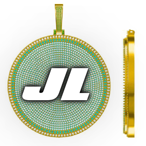 CUSTOM LETTER NECKLACE 3D BIG DISC