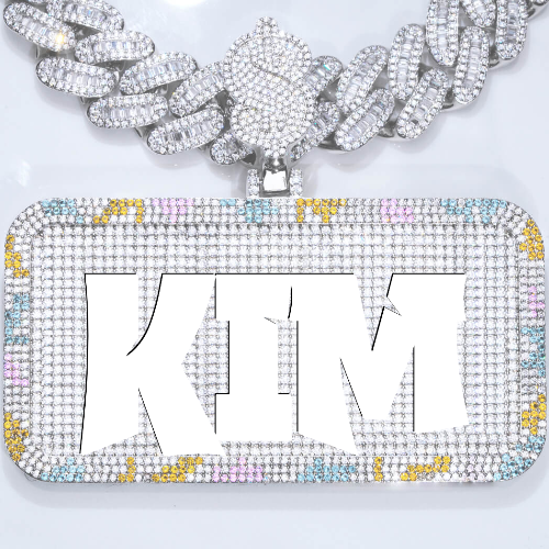 CUSTOM LETTER NECKLACE 3D COLORFUL SQUARE