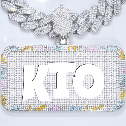 CUSTOM LETTER NECKLACE 3D COLORFUL SQUARE