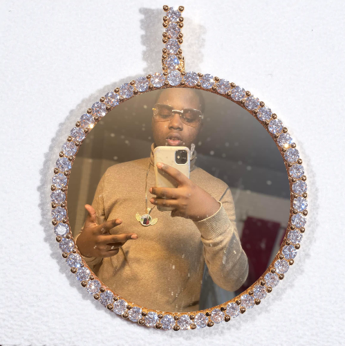 LARGE 3D CIRCLE CUSTOM PICTURE PENDANT