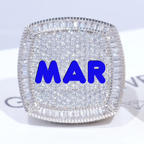 CUSTOM LETTER 3D ICED RING