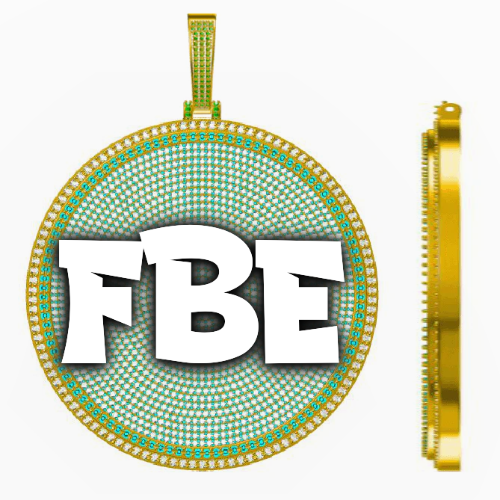 CUSTOM LETTER NECKLACE 3D BIG DISC