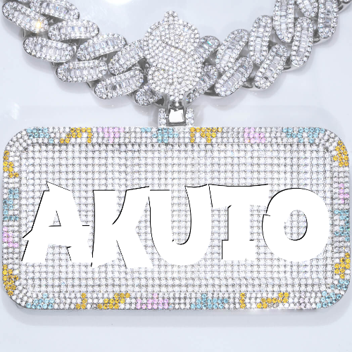 CUSTOM LETTER NECKLACE 3D COLORFUL SQUARE