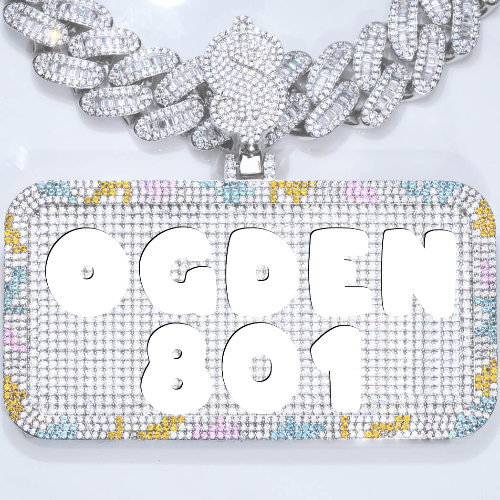 CUSTOM LETTER NECKLACE 3D COLORFUL SQUARE