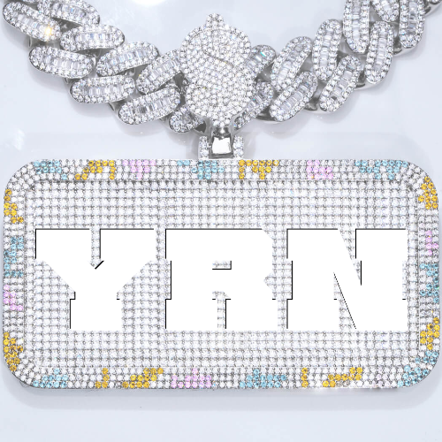 CUSTOM LETTER NECKLACE 3D COLORFUL SQUARE