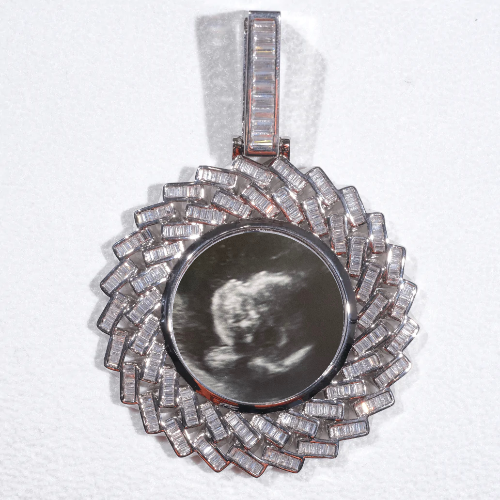 Large 3D Baguette Custom Picture Pendant