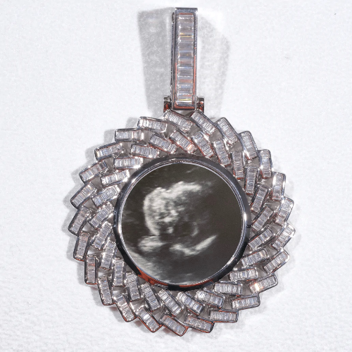 Large 3D Baguette Custom Picture Pendant