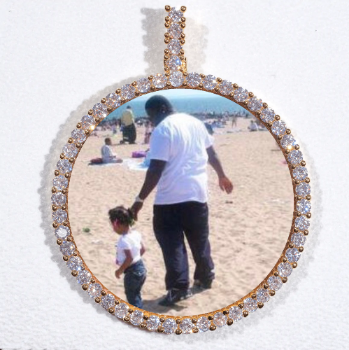LARGE 3D CIRCLE CUSTOM PICTURE PENDANT