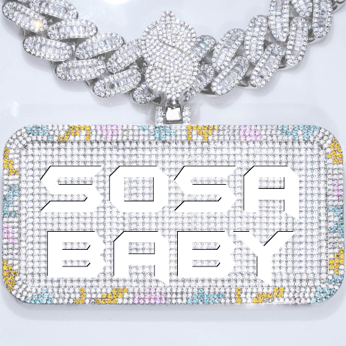 CUSTOM LETTER NECKLACE 3D COLORFUL SQUARE