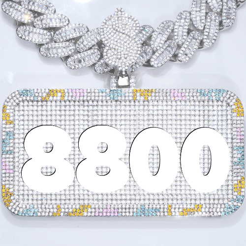 CUSTOM LETTER NECKLACE 3D COLORFUL SQUARE