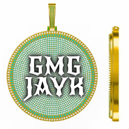 CUSTOM LETTER NECKLACE 3D BIG DISC
