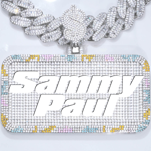 CUSTOM LETTER NECKLACE 3D COLORFUL SQUARE