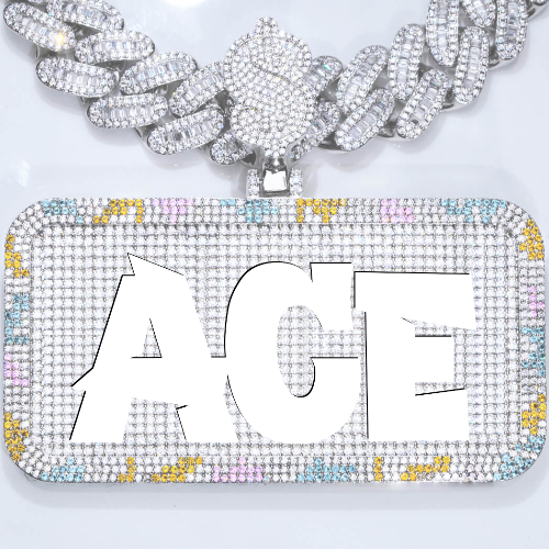 CUSTOM LETTER NECKLACE 3D COLORFUL SQUARE