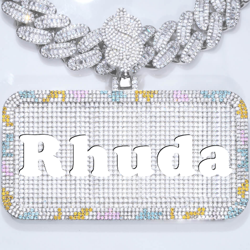 CUSTOM LETTER NECKLACE 3D COLORFUL SQUARE