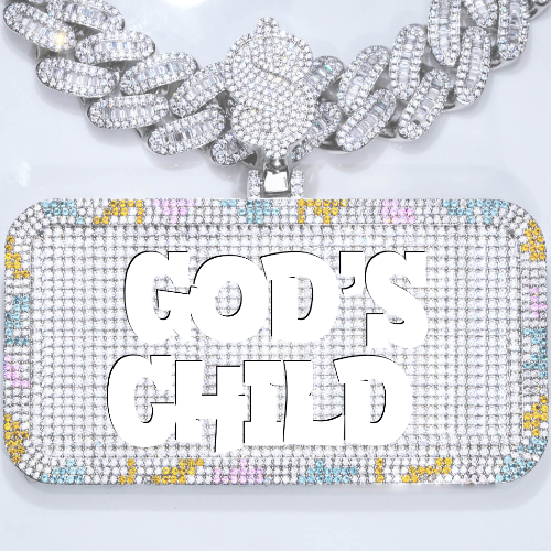 CUSTOM LETTER NECKLACE 3D COLORFUL SQUARE