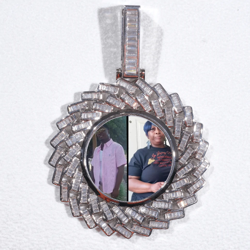 Large 3D Baguette Custom Picture Pendant