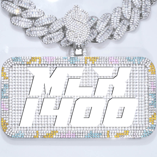 CUSTOM LETTER NECKLACE 3D COLORFUL SQUARE