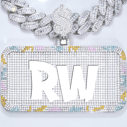 CUSTOM LETTER NECKLACE 3D COLORFUL SQUARE