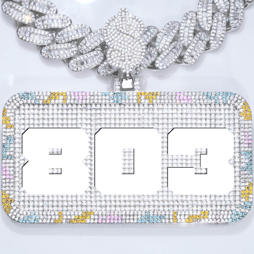 CUSTOM LETTER NECKLACE 3D COLORFUL SQUARE
