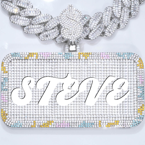 CUSTOM LETTER NECKLACE 3D COLORFUL SQUARE
