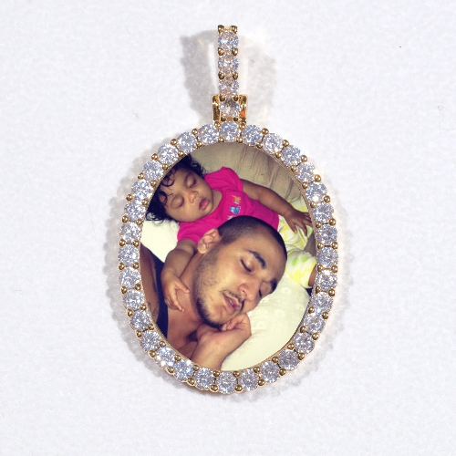 3D Oval Custom Picture Pendant