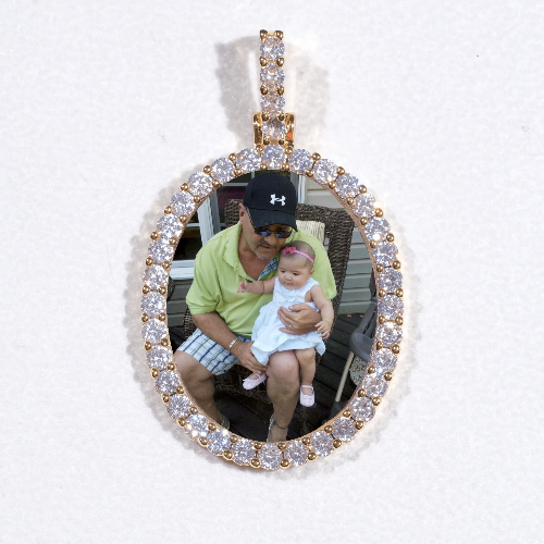 3D Oval Custom Picture Pendant