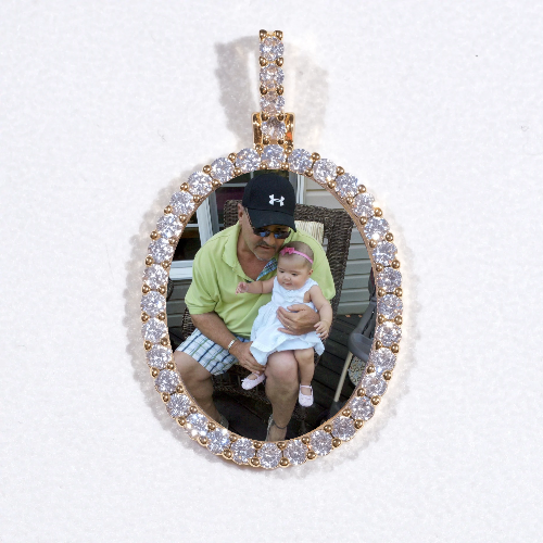 3D Oval Custom Picture Pendant