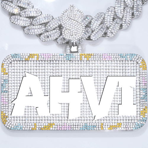 CUSTOM LETTER NECKLACE 3D COLORFUL SQUARE