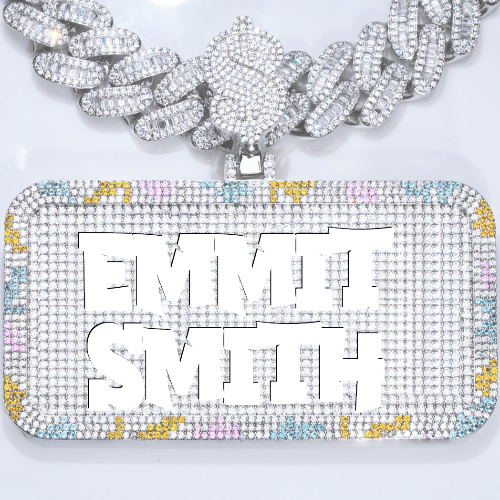 CUSTOM LETTER NECKLACE 3D COLORFUL SQUARE