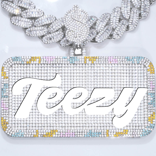 CUSTOM LETTER NECKLACE 3D COLORFUL SQUARE